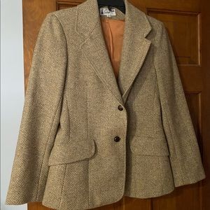 Vintage Brown Wool Tweed Blazer